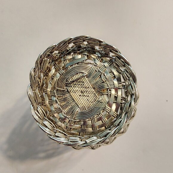 Small Silverplated Woven Metal Basket - Picture 3 of 3